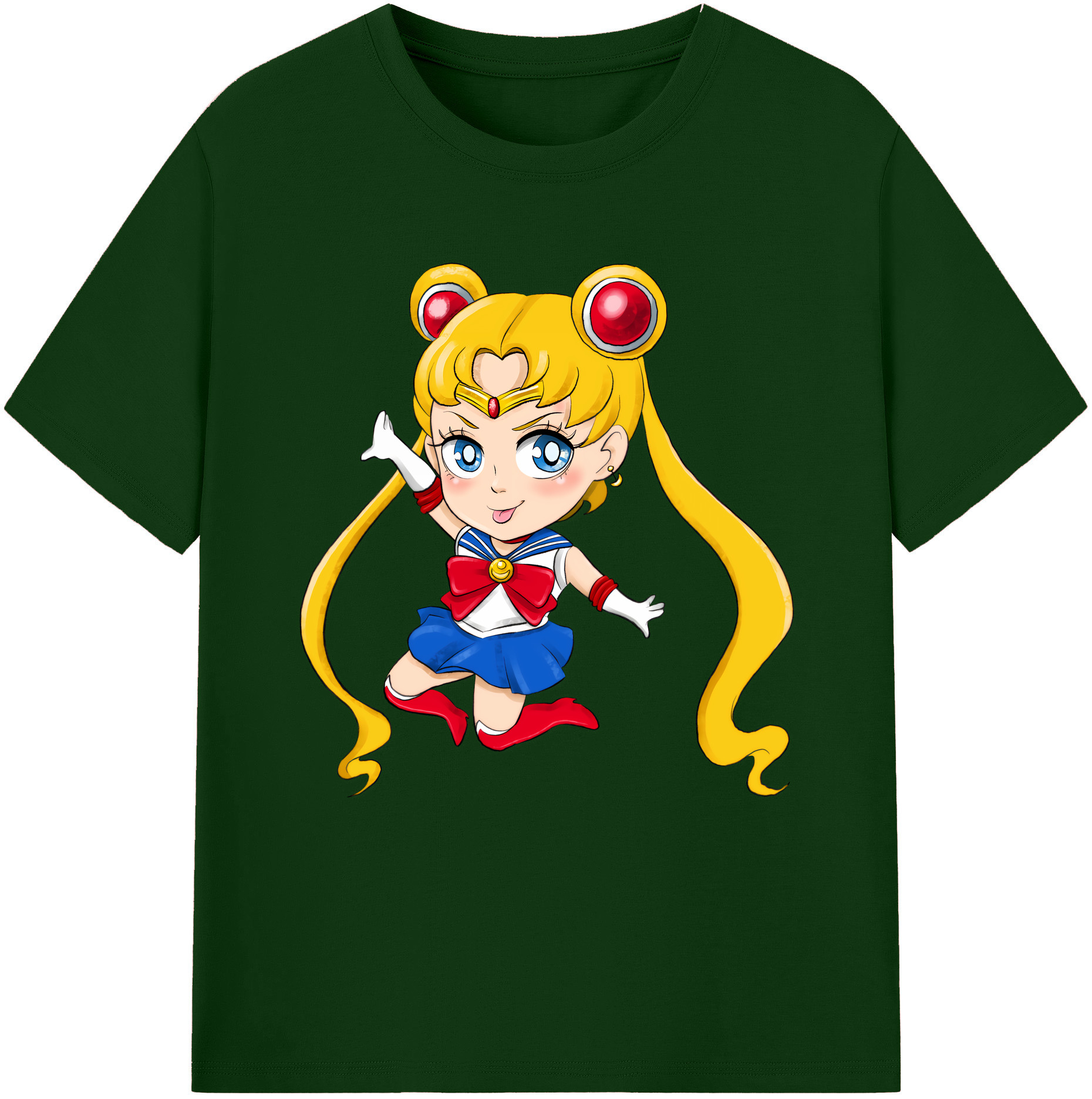 （画像用） 美少女戦士セーラームーン 月野 うさぎ つきの うさぎ Sailor Moon Tsukino Usagi 綿100％半袖Tシャツ（フロントプリント）